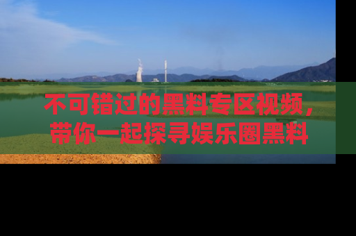 不可错过的黑料专区视频，带你一起探寻娱乐圈黑料