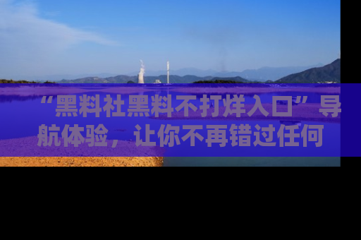 “黑料社黑料不打烊入口”导航体验,让你不再错过任何精彩黑料