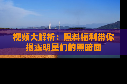 视频大解析：黑料福利带你揭露明星们的黑暗面