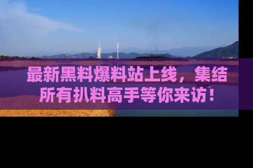 最新黑料爆料站上线,集结所有扒料高手等你来访!